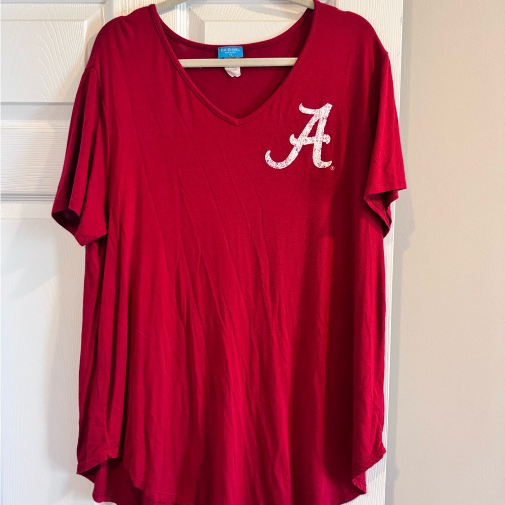 Crimson Red Relaxed Oversized Short Sleeve T-Shirt